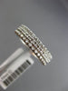 ESTATE WIDE 1.0CT DIAMOND 14K WHITE GOLD 3 ROW ETERNITY WEDDING ANNIVERSARY RING