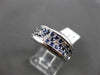 ANTIQUE 1.58CT DIAMOND & SAPPHIRE 18K WHITE GOLD 3 ROW WEDDING ANNIVERSARY RING