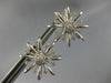 ESTATE EXTRA LARGE 1.26CT DIAMOND 14KT WHITE GOLD 3D FLOWER SNOW FLAKE EARRINGS