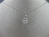 ESTATE .25CT DIAMOND 14K WHITE GOLD CLASSIC ROUND SOLITAIRE CLUSTER HALO PENDANT