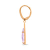 1.29CT DIAMOND & AAA PINK AMETHYST 14KT ROSE GOLD PEAR SHAPE LEVERBACK EARRINGS