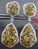 ESTATE LARGE GIA 9.55CT WHITE & YELLOW DIAMOND 18KT 2 TONE GOLD HANGING EARRINGS