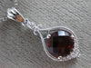LARGE 1.98CT DIAMOND & AAA GARNET 14KT WHITE GOLD 3D TEAR DROP FILIGREE PENDANT