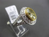 ESTATE MASSIVE 4.14CT WHITE & FANCY YELLOW DIAMOND 18K 2TONE GOLD ENGAGMENT RING