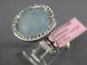 ESTATE LARGE 4.52CT DIAMOND & AAA BLUE QUARTZ 14KT WHITE GOLD OPEN FILIGREE RING
