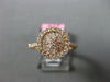 ESTATE .66CT ROUND & BAGUETTE DIAMOND 18KT ROSE GOLD 3D FLOWER HEART LOVE RING
