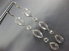 ESTATE EXTRA LARGE AAA CRYSTAL 14KT WHITE GOLD 3D MULTI SHAPE HANGING EARRINGS