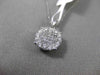 ESTATE .58CT DIAMOND 18KT WHITE GOLD FILIGREE CLUSTER FLOATING PENDANT & CHAIN