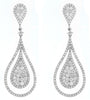ESTATE LARGE 2.45CT DIAMOND 14KT WHITE GOLD 3D TEAR DROP HALO HANGING EARRINGS