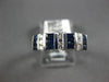 ESTATE 1.24CT DIAMOND & AAA BAGUETTE SAPPHIRE 14K WHITE GOLD 3D ANNIVERSARY RING