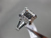 ESTATE .50CT WHITE & BLACK DIAMOND 14KT WHITE GOLD CLUSTER SQUARE FILIGREE RING