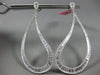 MASSIVE 6.4CT ROUND & BAGUETTE DIAMOND 18K WHITE GOLD TEAR DROP HANGING EARRINGS