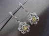 ESTATE LARGE 2.16CT WHITE & YELLOW DIAMOND 18KT TWO TONE GOLD HANGING EARRINGS