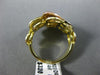 ESTATE LARGE .55CT ROUND DIAMOND 14KT TRI COLOR GOLD CLUSTER TEAR DROP FUN RING