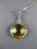 ESTATE 5.0CT AAA CITRINE 14K WHITE GOLD CUSHION CLASSIC BEZEL PENDANT WITH CHAIN
