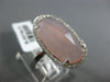 ESTATE LARGE .14CT DIAMOND & AAA EXTRA FACET PINK QUARTZ 14K WHITE GOLD FUN RING