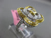 ESTATE LARGE .71CT WHITE & INTENSE FANCY YELLOW DIAMOND 18KT GOLD 3D FLOWER RING