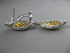 ESTATE 3.50CT WHITE & INTENSE YELLOW DIAMOND 18KT TWO TONE GOLD CLIP ON EARRINGS