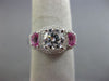 ESTATE WIDE 1.68CT DIAMOND & AAA PINK SAPPHIRE 14K WHITE GOLD 3D ENGAGEMENT RING