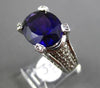 ESTATE LARGE 8.25CTW DIAMOND & AAA AMETHYST 14KT WHITE GOLD 3D COCKTAIL RING