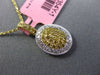 ESTATE .40CT WHITE FANCY YELLOW DIAMOND 18K 2 TONE GOLD 3D OVAL FLOATING PENDANT