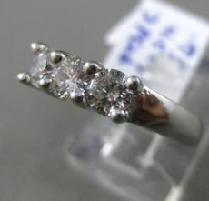 ESTATE .75CT DIAMOND 14K WHITE GOLD PAST PRESENT FUTURE WEDDING ANNIVERSARY RING