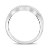 ESTATE .24CT DIAMOND 14K WHITE GOLD INFINITY OPEN SHANK WEDDING ANNIVERSARY RING