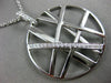 ESTATE LARGE .18CT DIAMOND 18KT WHITE GOLD 3D CRISS CROSS CIRCULAR FUN PENDANT