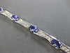 ESTATE 4.29CT DIAMOND & AAA TANZANITE 14KT WHITE GOLD 3D BAMBOO TENNIS BRACELET