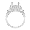 ESTATE .65CT DIAMOND 14KT WHITE GOLD SQUARE FILIGREE SEMI MOUNT ENGAGEMENT RING