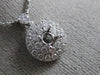 ESTATE .55CT DIAMOND 14KT WHITE GOLD 3D CLASSIC DOUBLE HALO SEMI MOUNT NECKLACE