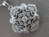 ESTATE .75CT DIAMOND 14KT WHITE GOLD FLOWER MULTI HEART SQUARE FILIGREE PENDANT