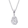 ESTATE .85CT DIAMOND 18K WHITE GOLD TEAR DROP PEAR SHAPE CLUSTER CLASSIC PENDANT