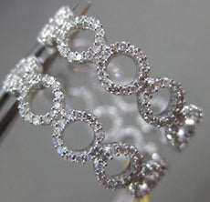 ESTATE .90CT DIAMOND 14KT WHITE GOLD CIRCULAR INSIDE OUT HOOP HANGING EARRINGS
