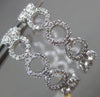 ESTATE .90CT DIAMOND 14KT WHITE GOLD CIRCULAR INSIDE OUT HOOP HANGING EARRINGS