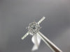 ESTATE .33CT DIAMOND 14K WHITE GOLD ROUND SOLITAIRE CLUSTER HALO ENGAGEMENT RING