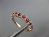 ESTATE .57CT AAA RUBY 14KT ROSE GOLD MILGRAIN 9 STONE WEDDING ANNIVERSARY RING