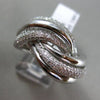 ESTATE LARGE .76CT DIAMOND 18KT WHITE GOLD 3D MULTI ROW PAVE INFINITY LOVE RING