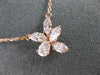 ESTATE 1.40CT PINK DIAMOND 18K ROSE GOLD 3D BY THE YARD BUTTERFLY LEAF NECKLACE