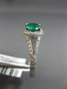 ESTATE 1.39CT DIAMOND & AAA COLOMBIAN EMERALD 14KT WHITE GOLD 3D ENGAGEMENT RING