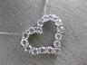 ESTATE 1.0CT DIAMOND 14KT WHITE GOLD 3D CLASSIC OPEN HEART FLOATING LOVE PENDANT