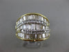 ESTATE WIDE 3.18CT DIAMOND 14K YELLOW GOLD 3D MULTI ROW WEDDING ANNIVERSARY RING