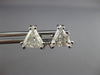 ESTATE 1.09CT DIAMOND 14KT WHITE GOLD 3D CLASSIC TRILLION STUD EARRINGS #25969
