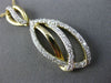 ESTATE .50CT DIAMOND 14KT TWO TONE GOLD 3D LEAF MARQUISE SHAPE FLOATING PENDANT