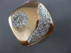 ESTATE LARGE .95CT DIAMOND 14K ROSE GOLD 3D SUN & MOON FLOWER SQUARE ETOILE RING