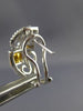 ESTATE WIDE 1.78CT WHITE & FANCY YELLOW DIAMOND 18K 2 TONE GOLD CLIP ON EARRINGS