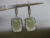 ESTATE LARGE 2.15CT DIAMOND & TOPAZ 18KT BLACK GOLD RECTANGULAR HANGING EARRINGS