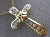 ESTATE .40CT ROUND DIAMOND 14KT YELLOW GOLD CLASSIC X LOVE CROSS PENDANT #14159