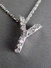 ESTATE .20CT DIAMOND 14KT WHITE GOLD 3D " Y " INITIAL FLOATING PENDANT #13039