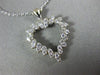 ESTATE .38CT DIAMOND 14KT WHITE GOLD 3D CLASSIC LOVE OPEN HEART PENDANT #18007